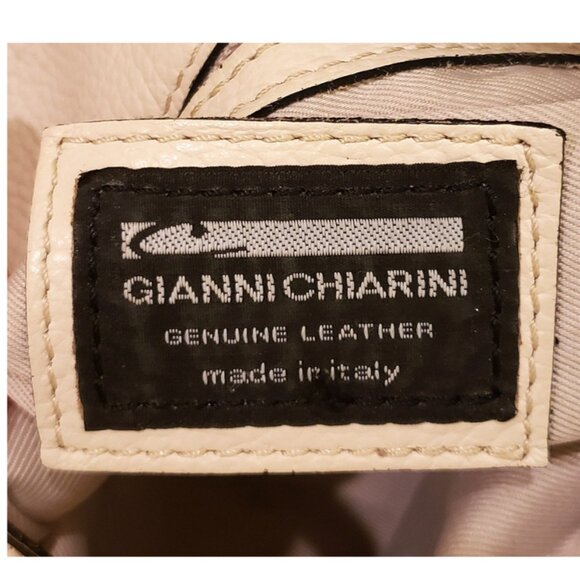 Gianni Chiarini Italy Handbag/Shoulder Bag White Pebbled Leather - Picture 2 of 9